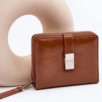 women`s lacquered wallet brown zalirna σε προσφορά