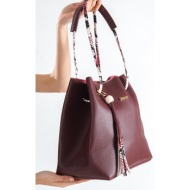 capone outfitters shoulder bag - burgundy - plain