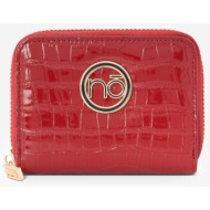 women`s wallet natural leather animal pattern small nobo red