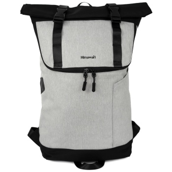 himawari unisex`s backpack tr23093-1 black/light grey σε προσφορά