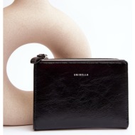 women`s black leather wallet cudea