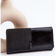 women`s wallet with magnetic closure black harmale
