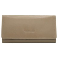 beige women`s leather wallet