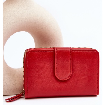 women`s leather wallet red risuna σε προσφορά