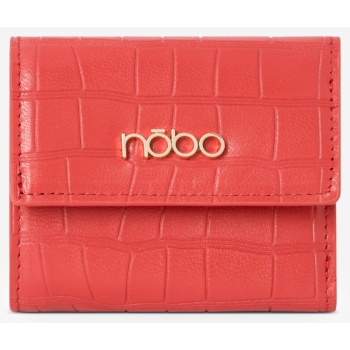 nobo women`s small animal pattern natural leather wallet red σε προσφορά