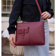 madamra women`s burgundy adjustable crossbody bag