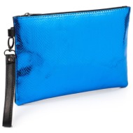 capone outfitters paris women`s clutch portfolio blue bag