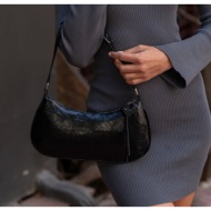 madamra black patent leather women`s shoulder bag