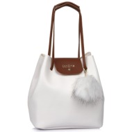 capone outfitters capone padova leather white women`s shoulder bag