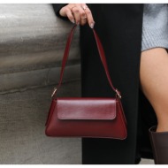 madamra claret red women`s simple design covered shoulder bag