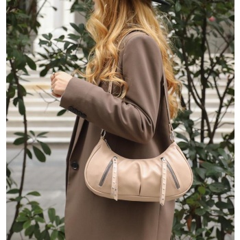 madamra mink women`s zipper detailed baguette bag σε προσφορά