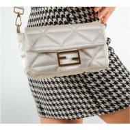 capone outfitters capone ibiza satin quilted patterned cream women`s bag.
