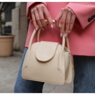 madamra beige women`s covered mini city bag