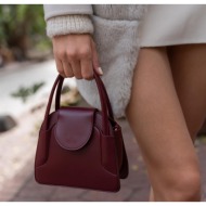 madamra claret red women`s covered mini city bag