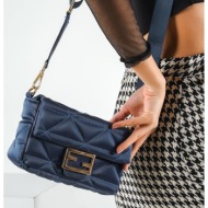 capone outfitters capone ibiza satin quilted patterned navy blue women`s bag