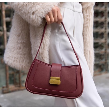 madamra burgundy women`s short strap shoulder bag σε προσφορά