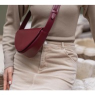 madamra women`s burgundy crossbody asymmetric bag