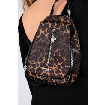 luvishoes tense black brown patterned women`s backpack
