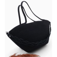 marjin women`s handmade knitted shoulder bag merde black