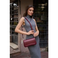 madamra burgundy women`s magnet closure women`s arm and shoulder bag