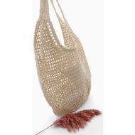marjin women`s handmade knitted shoulder bag tayes beige straw