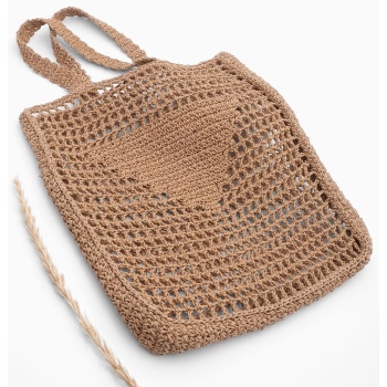 marjin women`s handmade knitted shoulder bag mirce natural σε προσφορά