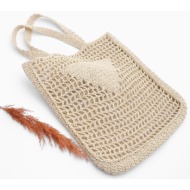 marjin women`s handmade knitted shoulder bag mirce beige straw
