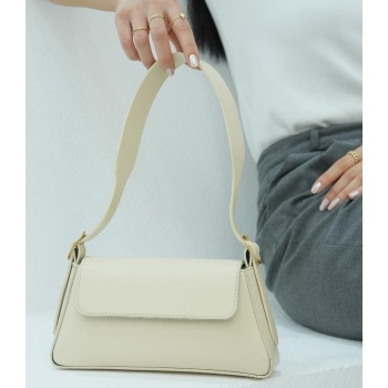 madamra cream women`s plain design clamshell tote bag σε προσφορά