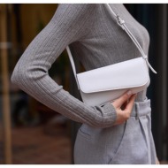 madamra white women`s mia asymmetric cut handbag
