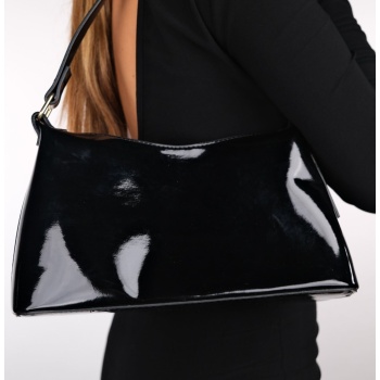 luvishoes josela black patent leather women`s handbag