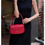 madamra red women`s gold accessory short handle shoulder bag