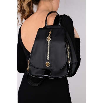 luvishoes tense black satin women`s backpack