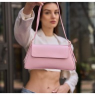 madamra candy pink women`s alba simple design clamshell clutch bag -