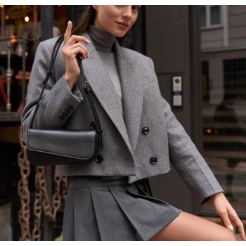madamra women`s black mia asymmetric cut handbag σε προσφορά