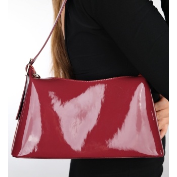 luvishoes josela burgundy patent leather women`s handbag