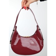 luvishoes suva burgundy patent leather women`s handbag