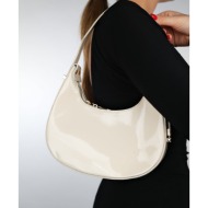 luvishoes suva women`s cream patent leather handbag