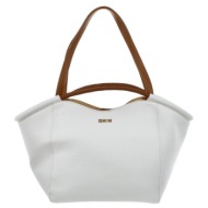 big star white eco leather handbag