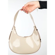 luvishoes suva beige patent leather women`s handbag