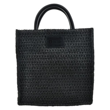 big star woven handbag black σε προσφορά