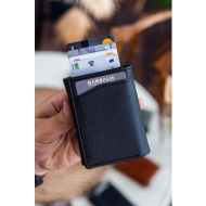 garbalia donetsk automatic mechanism, plenty of card holders, banknote and money compartment, black 