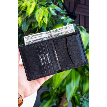 garbalia dallas genuine leather men`s black wallet with a