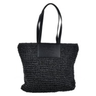 big star knitted handbag black