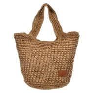 big star knitted handbag brown