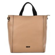 women`s eco leather handbag big star beige