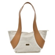 women`s shopper handbag big star beige