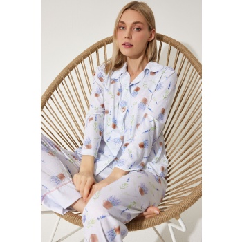 happiness i̇stanbul women`s lilac patterned shirt-pants σε προσφορά