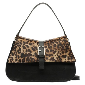 handbag - furla flow m top handle black σε προσφορά