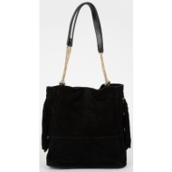 defacto women's suede shoulder bag