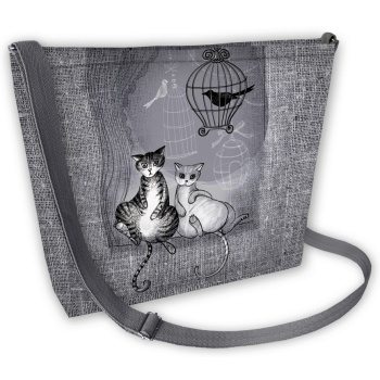 bertoni unisex`s canvas bag samba two cats σε προσφορά